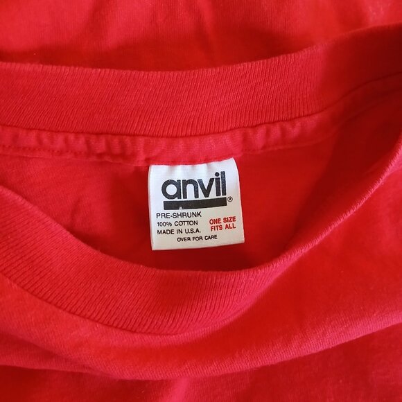 Anvil Womens One Size Sleep Shirt Dress Red Christmas Tree Atlantic City Vintage - Picture 4 of 4